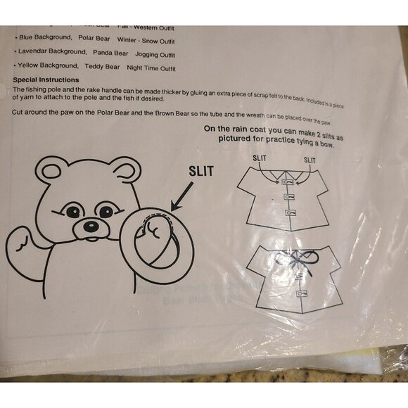 New! Betty Lukens FELT BOOK 9: Dress up Bears Teddy Bear Felts - Picture 4 of 4